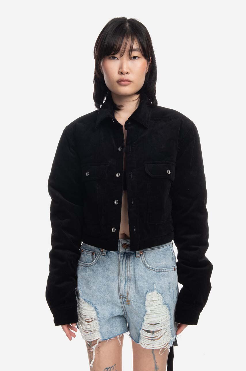 Jakna Rick Owens Cropped Outershirt Jacket Črna | DS02B4706.VS.BLACK, 0