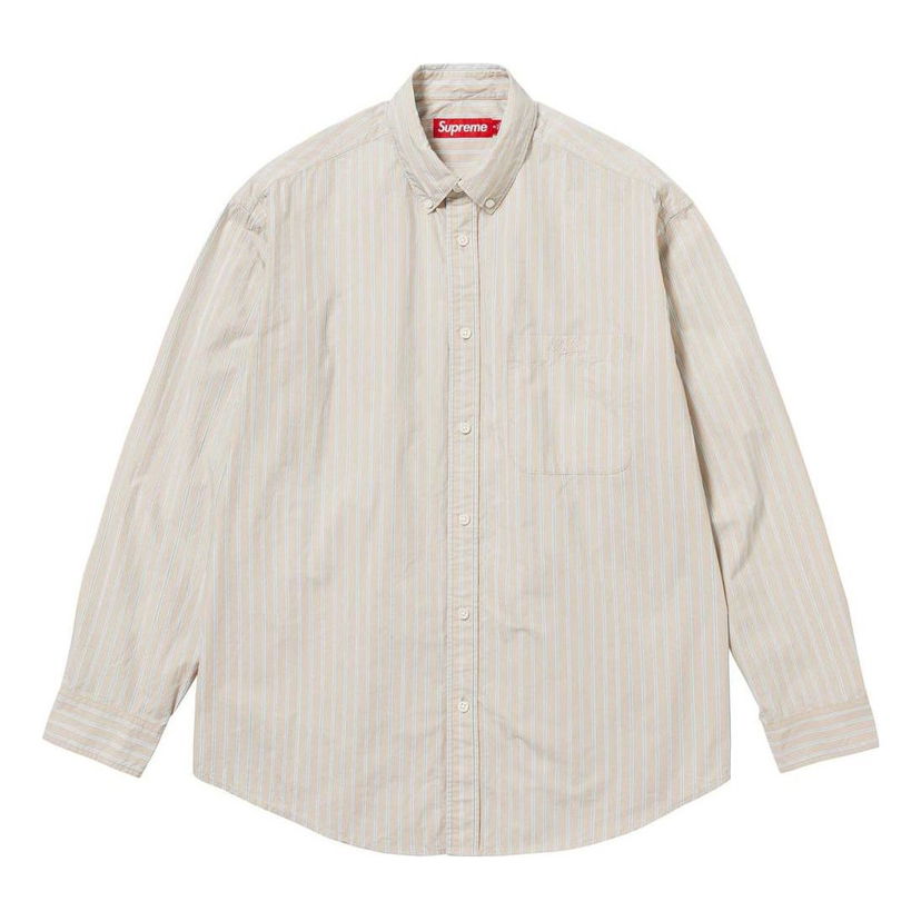 Srajce Supreme Loose Fit Stripe Shirt Bež | SUP-FW23-101