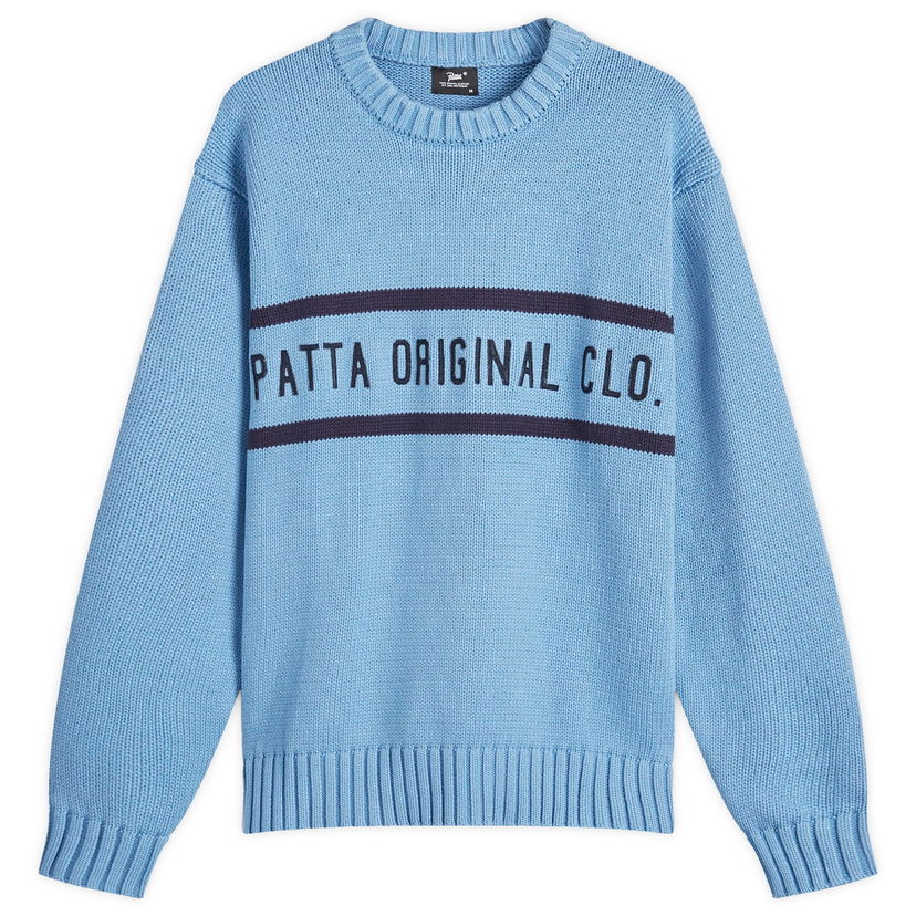 Pleteni pulover Patta Knitted Jumper Dusty Blue Small Modra | POC-AW24-7000-324-0341-144