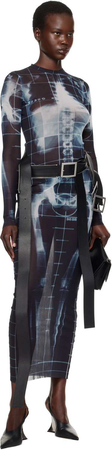 Obleke Jean Paul Gaultier Jean Paul Gaultier 'The Squeletor' Mesh Maxi Dress Modra | 25/33-F-RO309-T580-005956, 4