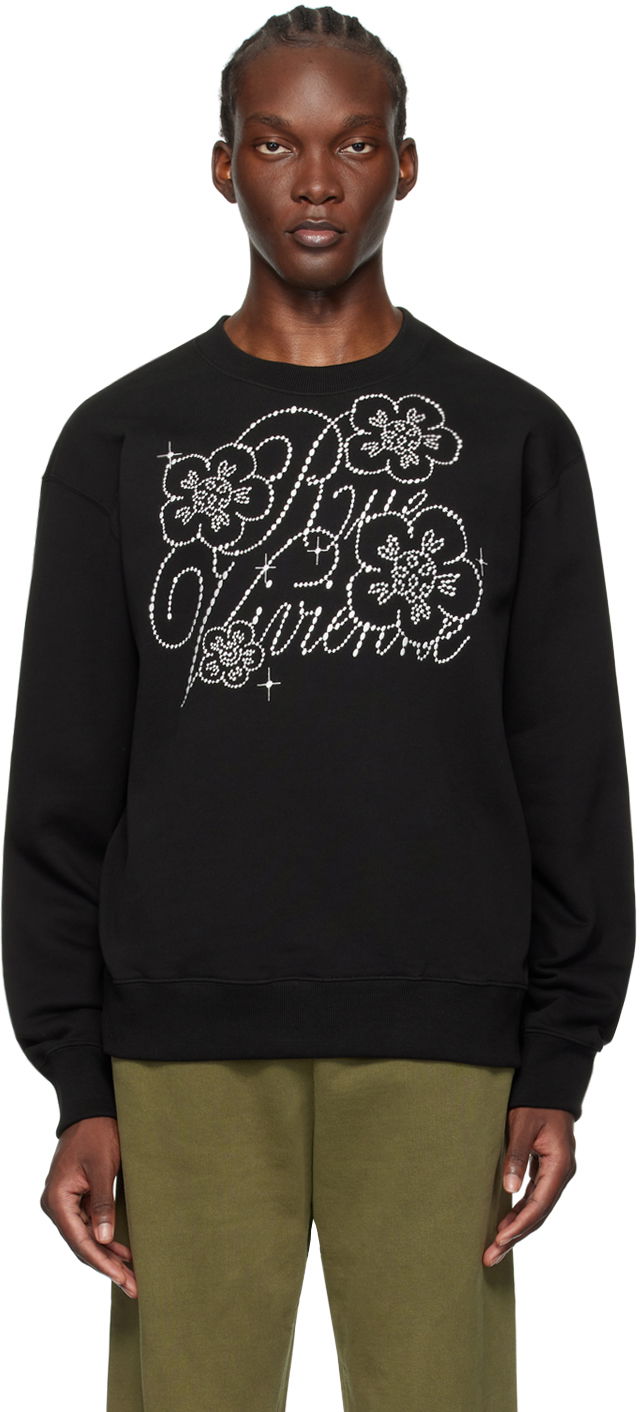 Pulover KENZO Black Paris Constellation Sweatshirt Črna | FE65SW2284MG