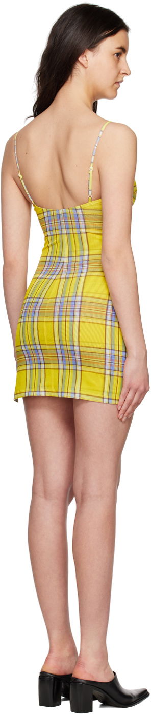 Obleke Miaou Miaou Anya Plaid Mini Dress Rumena | 5026PM1DNP, 2