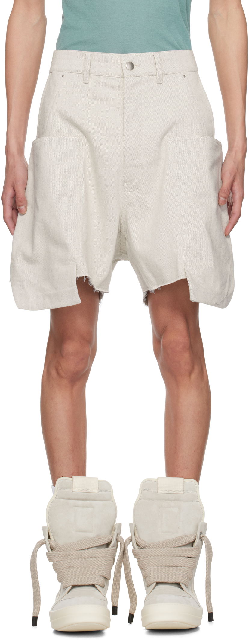 Kratke hlače Rick Owens Rick Owens Hollywood Stefan Cargo Shorts Bež | RU01E5382 DRD