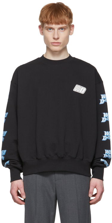 Pleteni pulover We11done We11done Logo-Print Sweatshirt Črna | WD-TS1-22-693-U-BK, 0