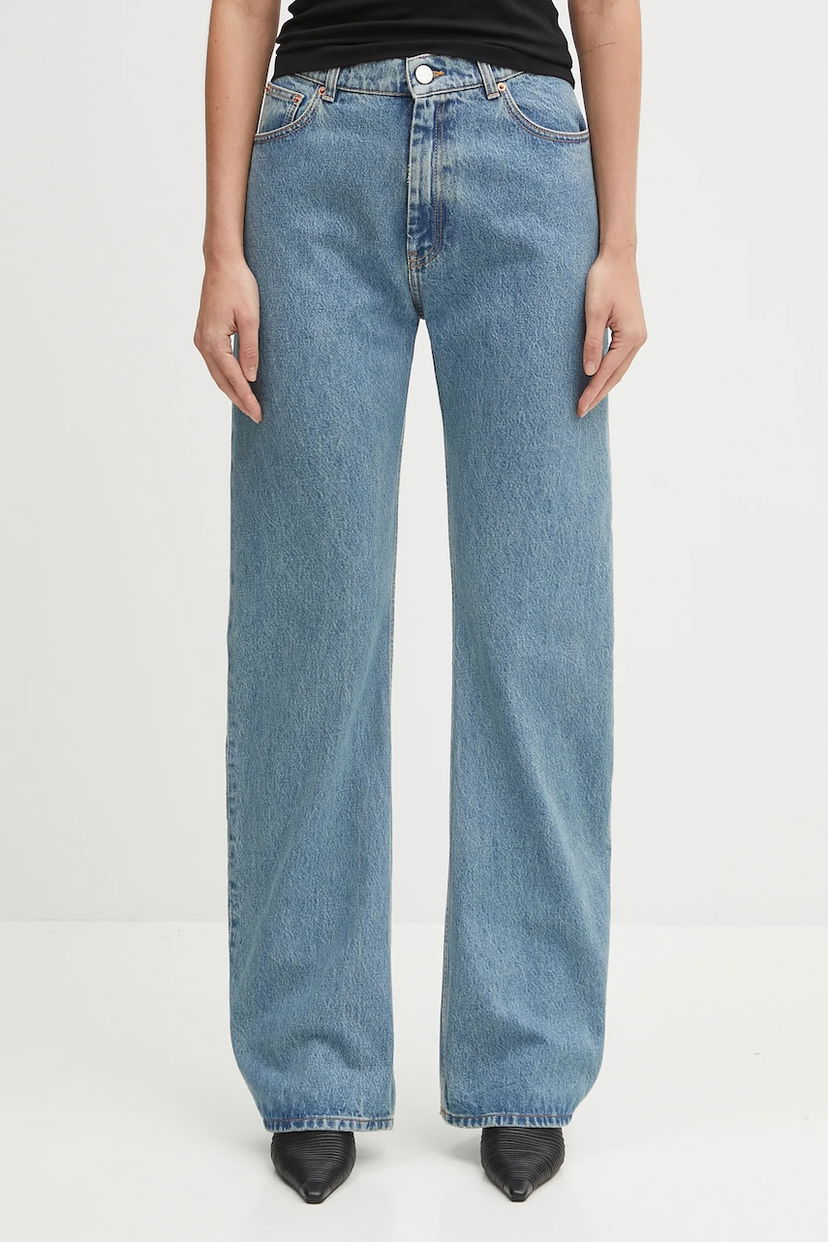 Kavbojke VETEMENTS O-Leg High Waist Wide Leg Jeans Modra | UH76DP400LB3