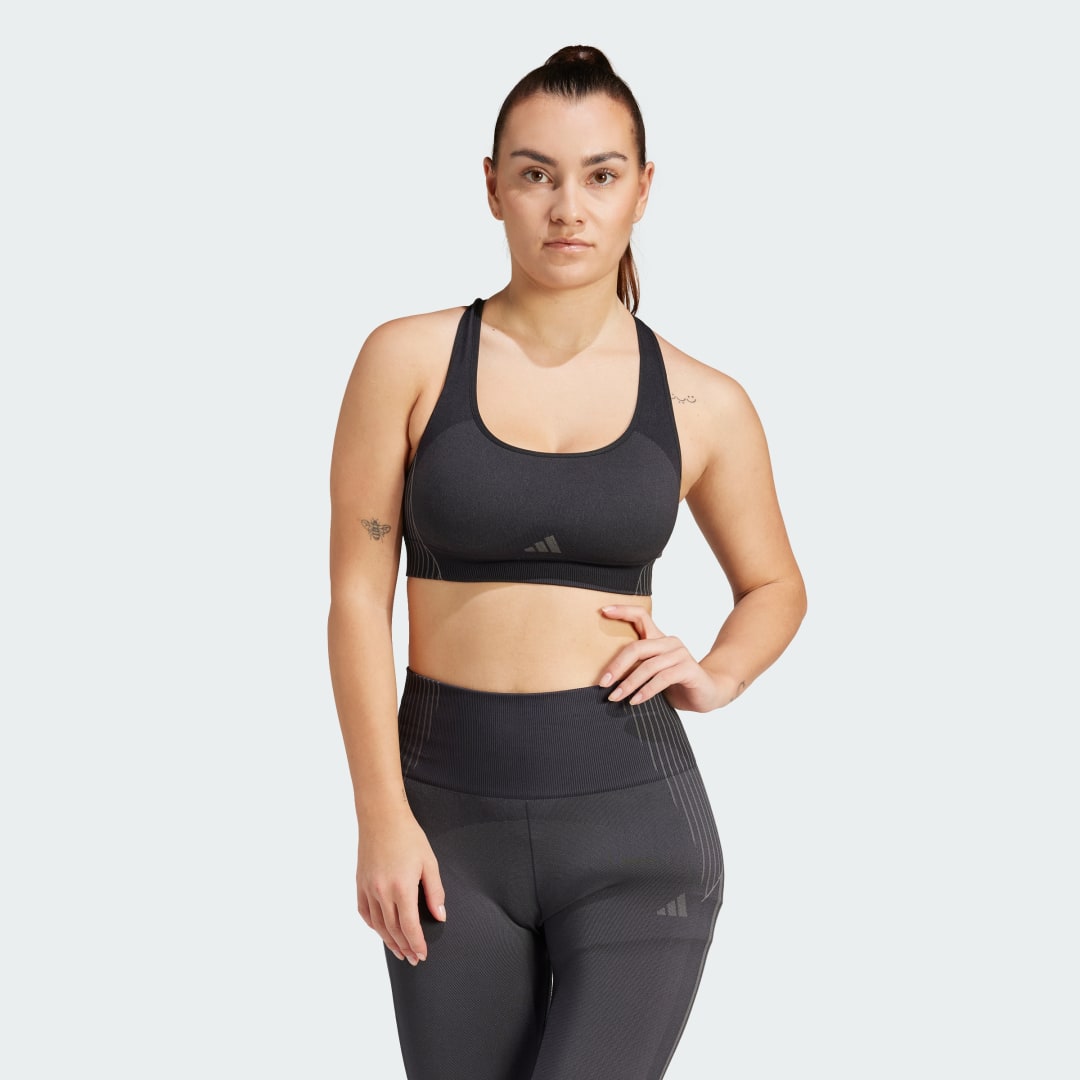 Modrček adidas Performance Aeroknit Light-Support Bra Črna | IQ3375, 1