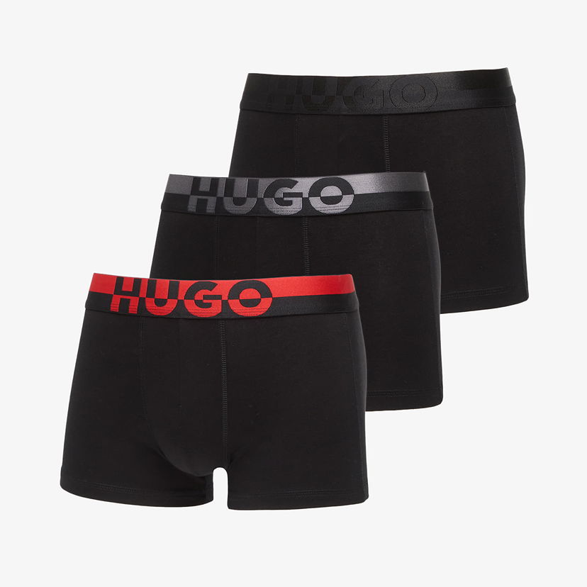 Boksarice BOSS HUGO Men's 3-Pack Split Logo Trunks Črna | 50545667-002