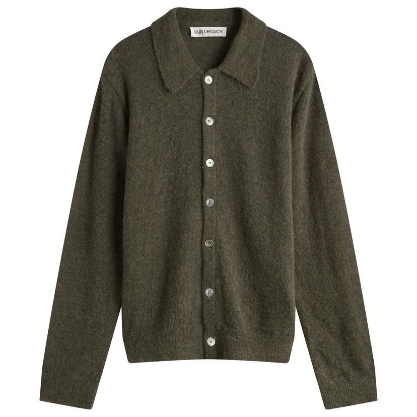 Pleteni pulover OUR LEGACY Our Legacy Evening Polo Fuzzy Alpaca Zelena | M4253EM