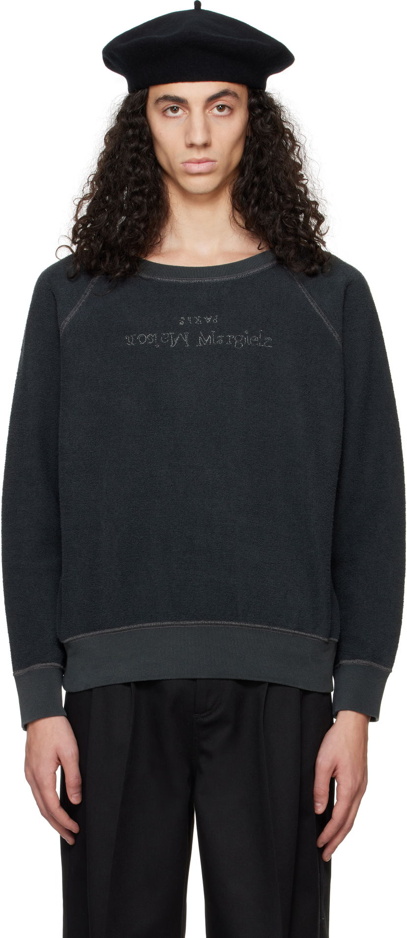 Pleteni pulover Maison Margiela Maison Margiela Cotton Sweatshirt Črna | S50GU0228 M25021
