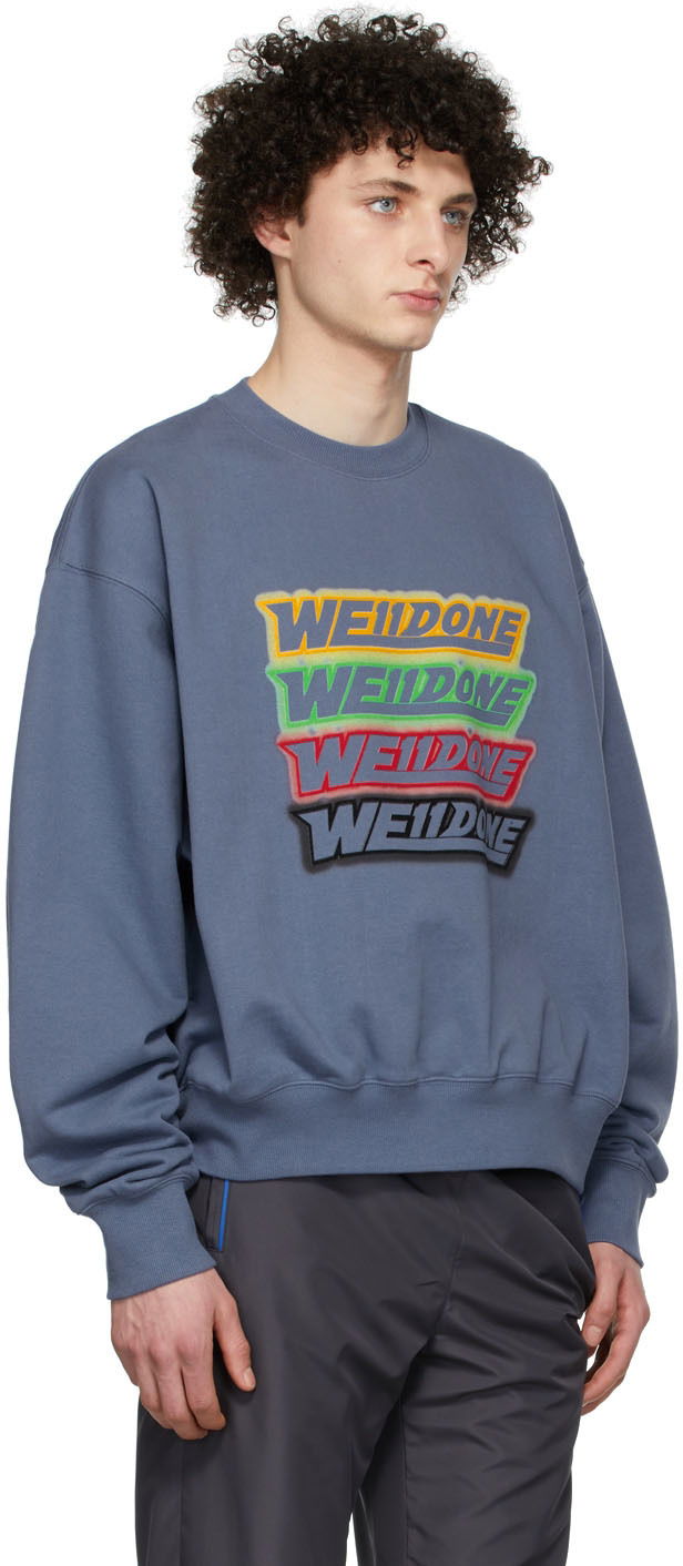Pulover We11done We11done French Terry Sweatshirt Modra | WD-TS1-22-651-U-NV, 1
