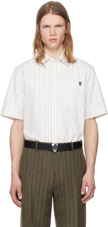 Srajce Burberry Burberry Pinstripe Short Sleeve Shirt Bela | 8102569, 0