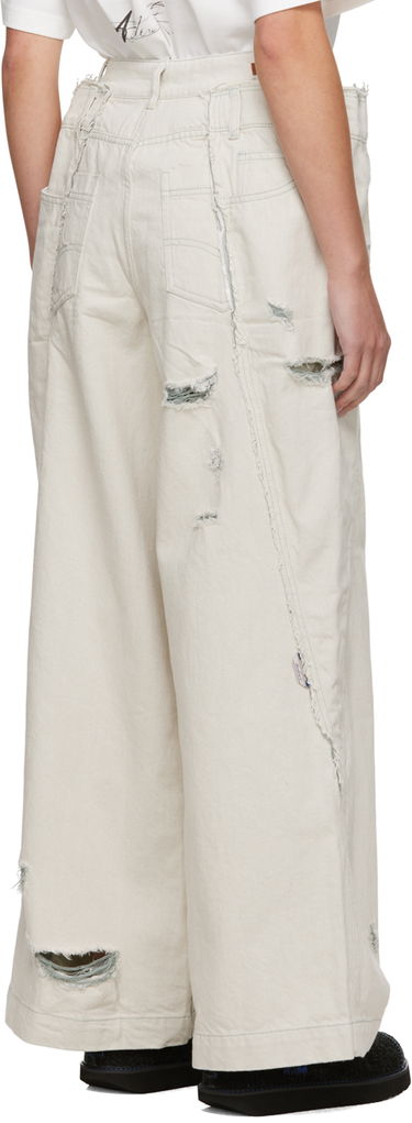 Cargo hlače ADER ERROR Distressed Wide Leg Jeans Bež | BMADFWBT0110WH, 2