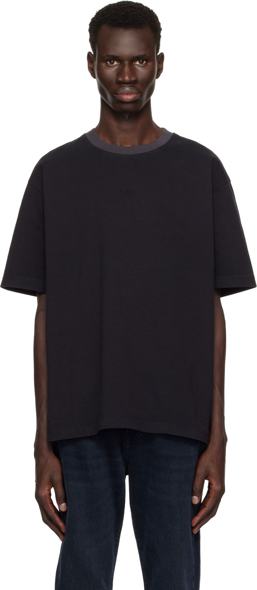 Majica BOSS BOSS Embroidered Logo Tee Črna | 50531281