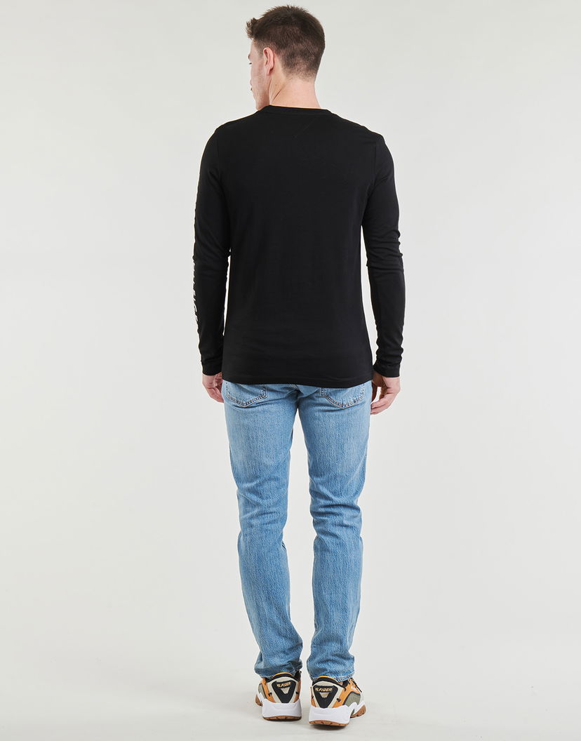 Pleteni pulover Tommy Hilfiger Long Sleeve TOMMY LOGO LONG SLEEVE TEE Črna | MW0MW09096-BDS