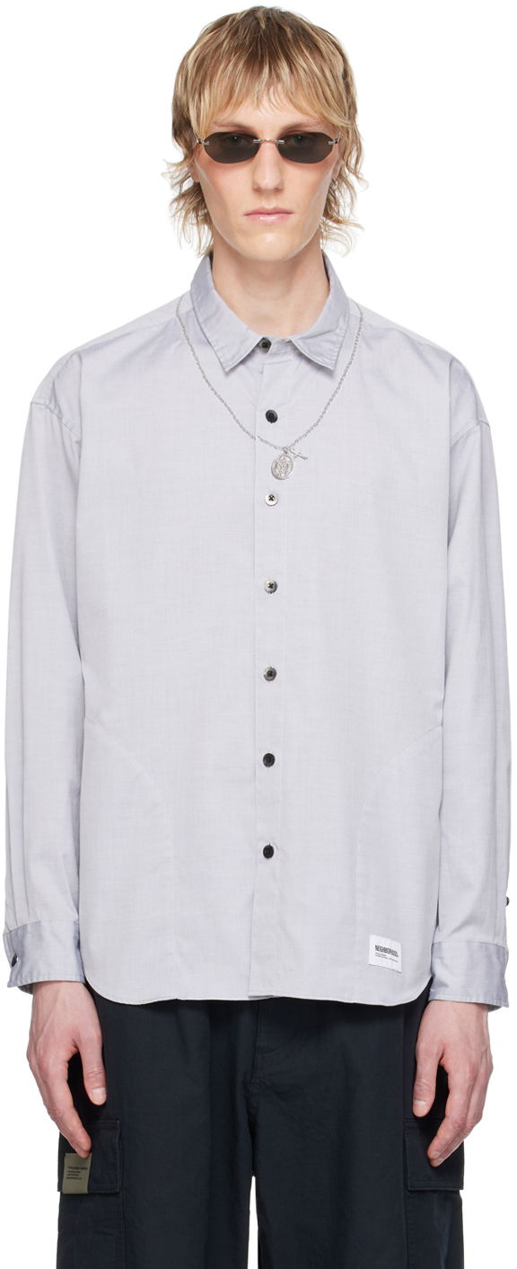 Srajce Neighborhood Medal & Cross Long Sleeve Shirt Modra | 241AQNH-SHM01