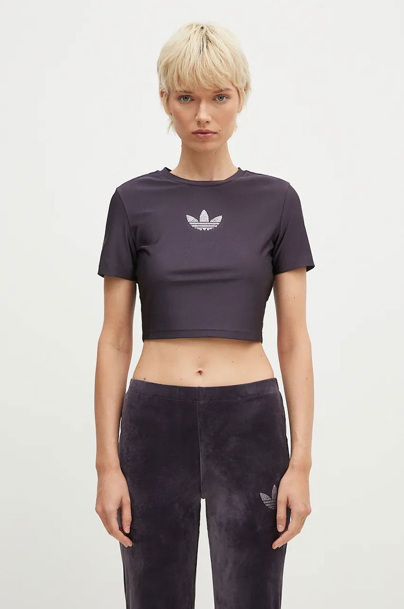 Krop-top adidas Originals Crop Top With Print Lila | IZ3439