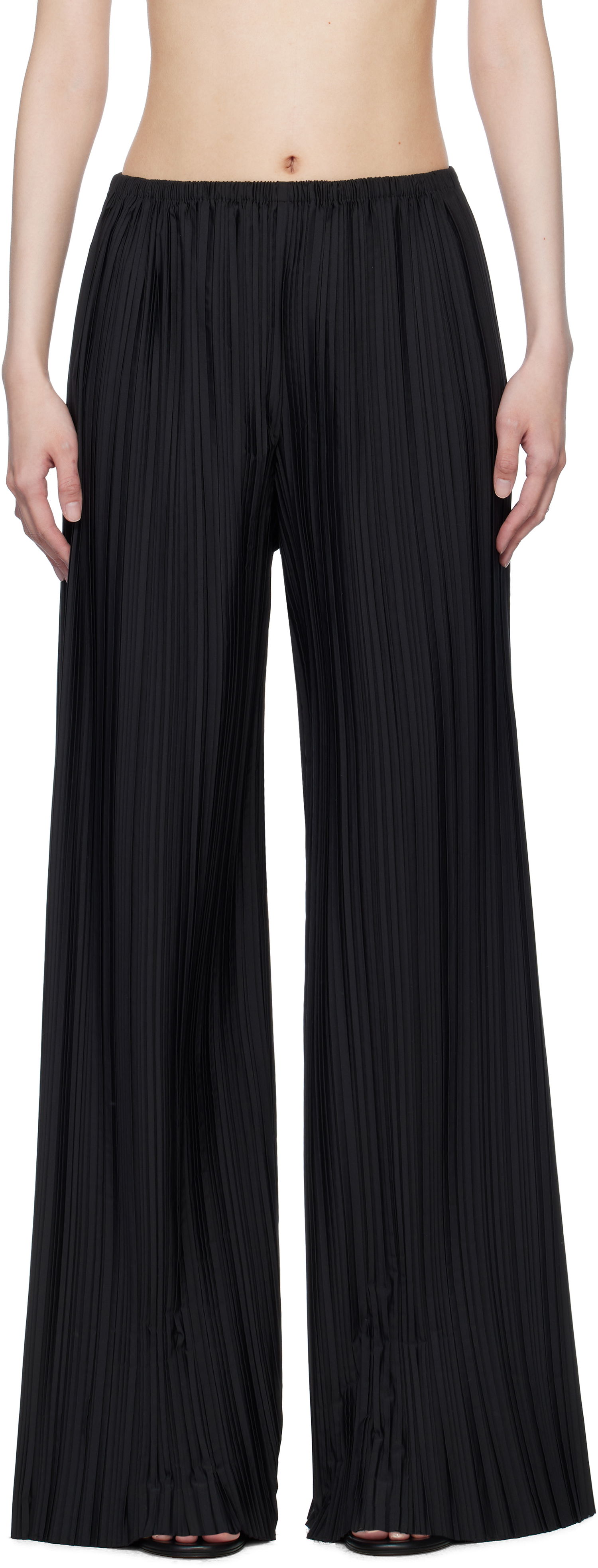 Hlače The Row The Row Gala Pleated Wide-Leg Trousers Črna | 1766-W3520, 0