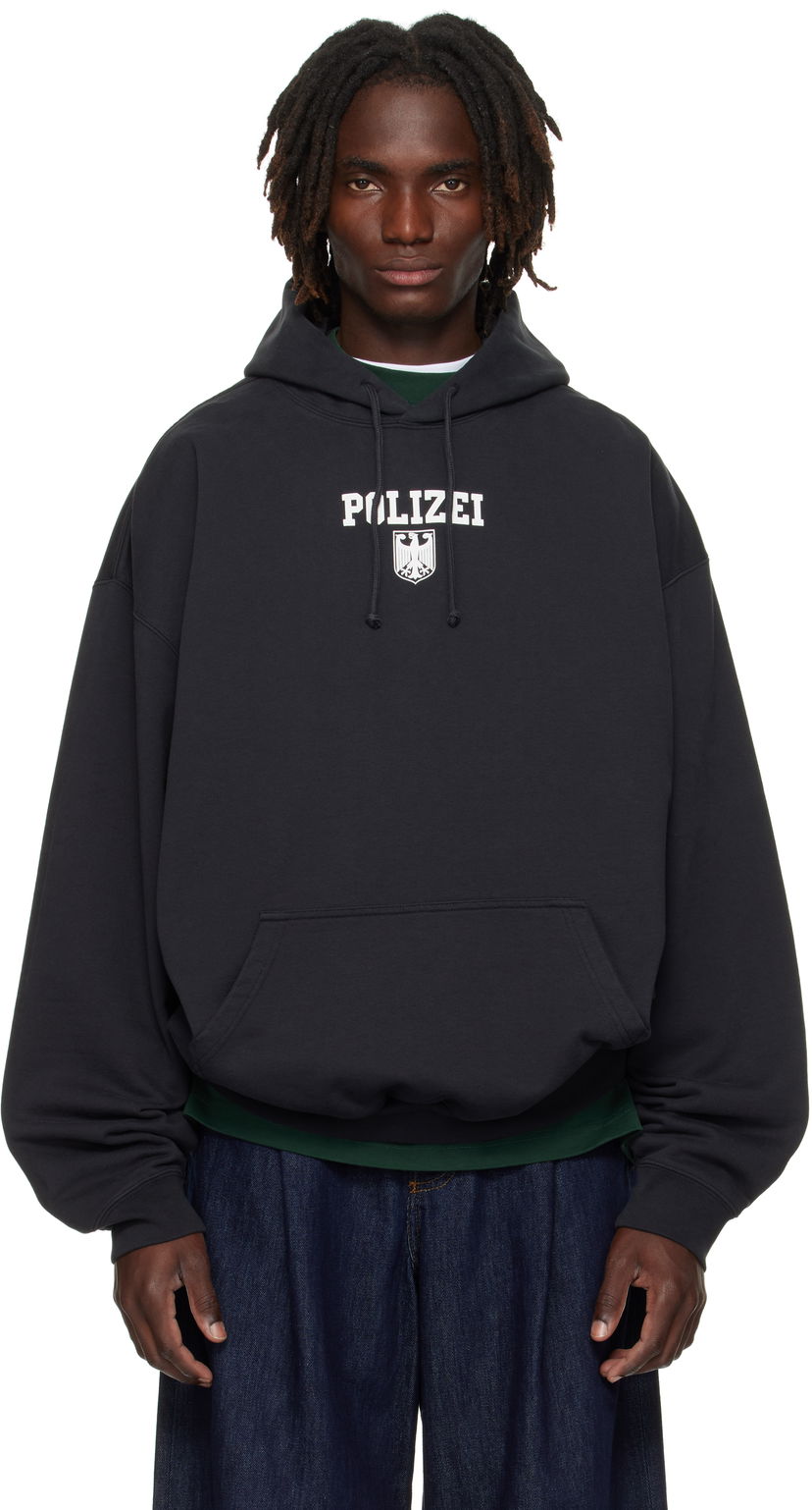 Pulover VETEMENTS VETEMENTS Oversized 'Polizei' Hoodie Črna | UH76HD300B