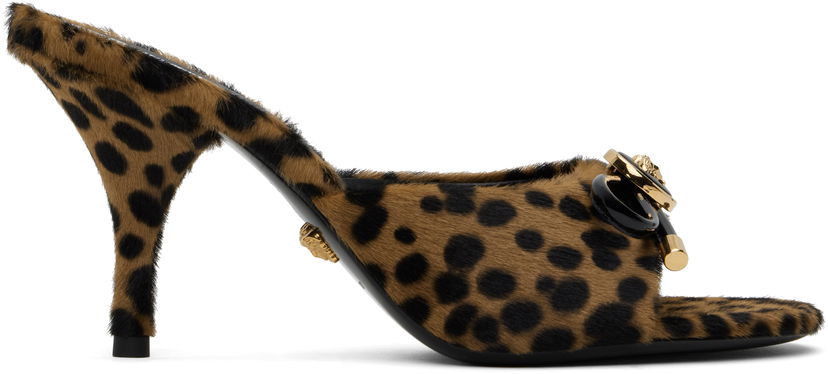 Modni dodatki Versace Versace Leopard Opera Bow Heeled Sandals Rjava | 1018239_1A13307_6N30V