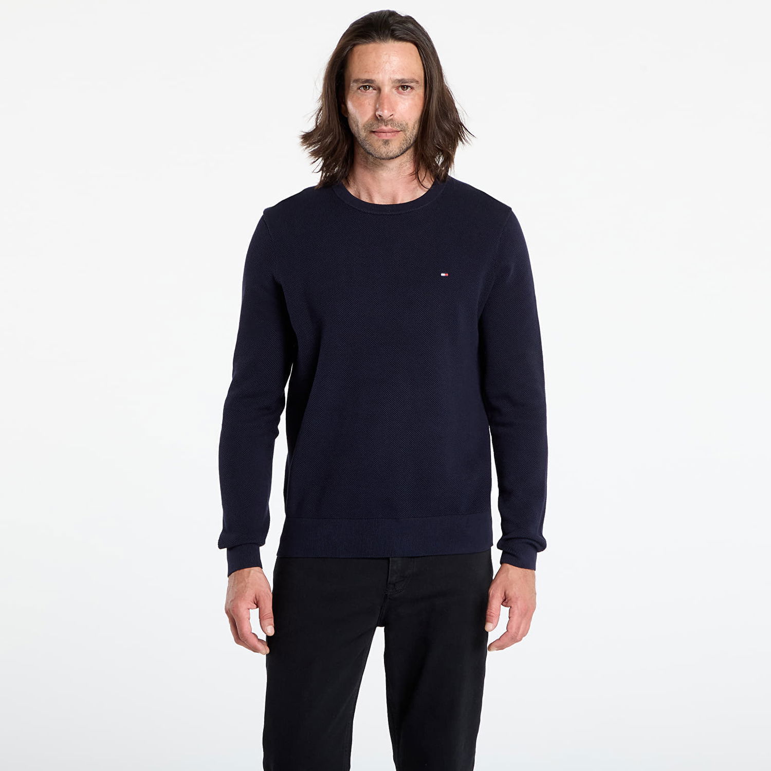 Pleteni pulover Tommy Hilfiger Tommy Hilfiger Essential Structure Sweatshirt Mornarica | MW0MW36347 DW5, 0