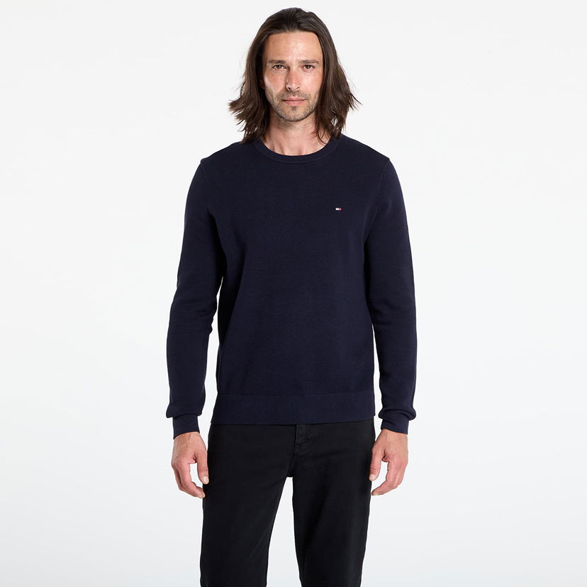 Pleteni pulover Tommy Hilfiger Tommy Hilfiger Essential Structure Sweatshirt Mornarica | MW0MW36347 DW5