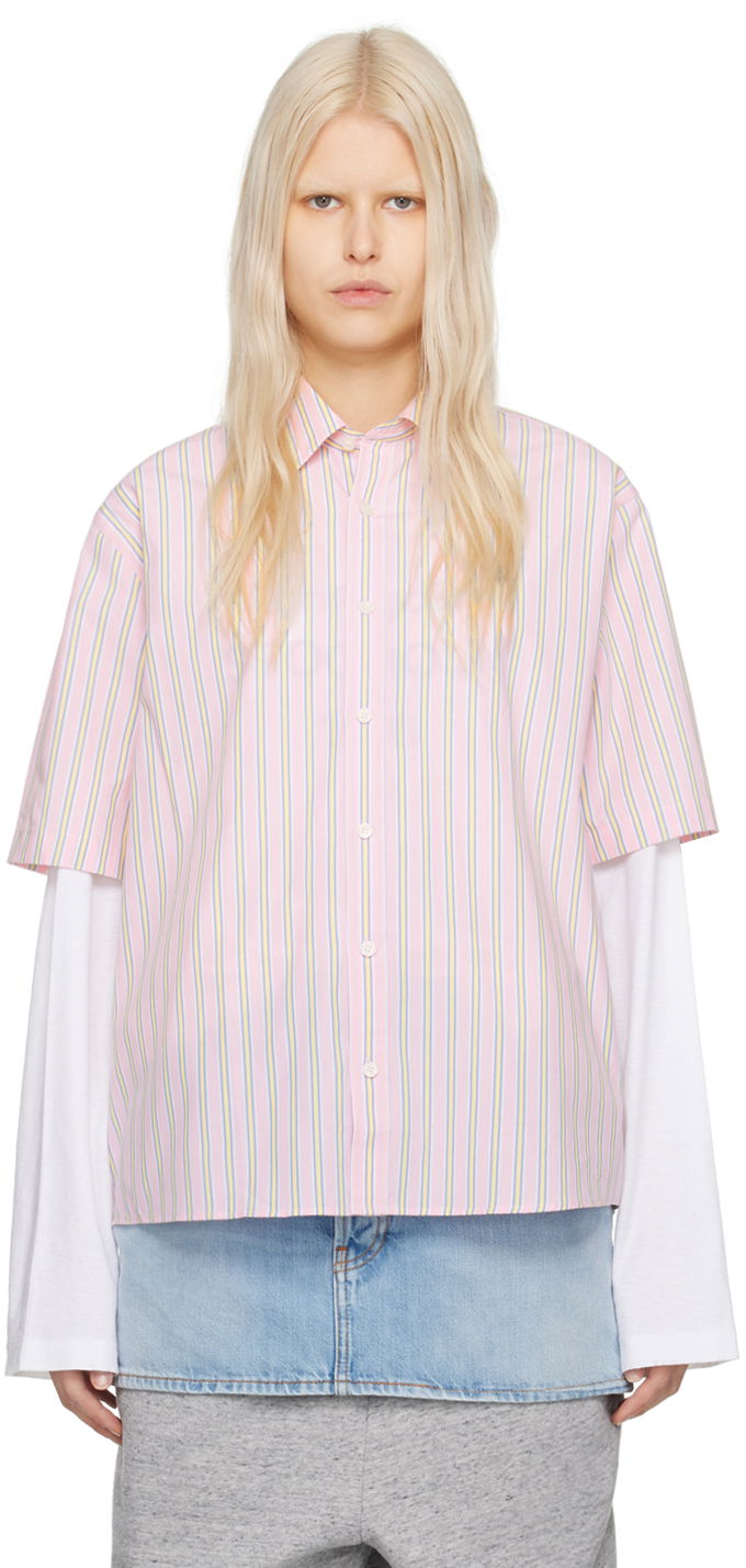 Srajce Acne Studios Stripe Shirt Roza | CB0064-