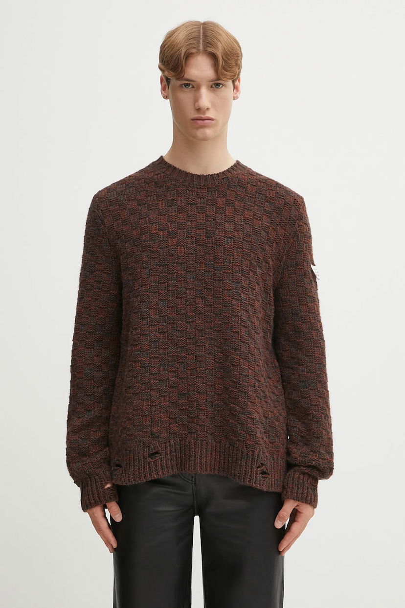 Pleteni pulover Maison Margiela Textured Distressed Crewneck Knit Sweater Večbarvna | SH2HL0034.M13174.961