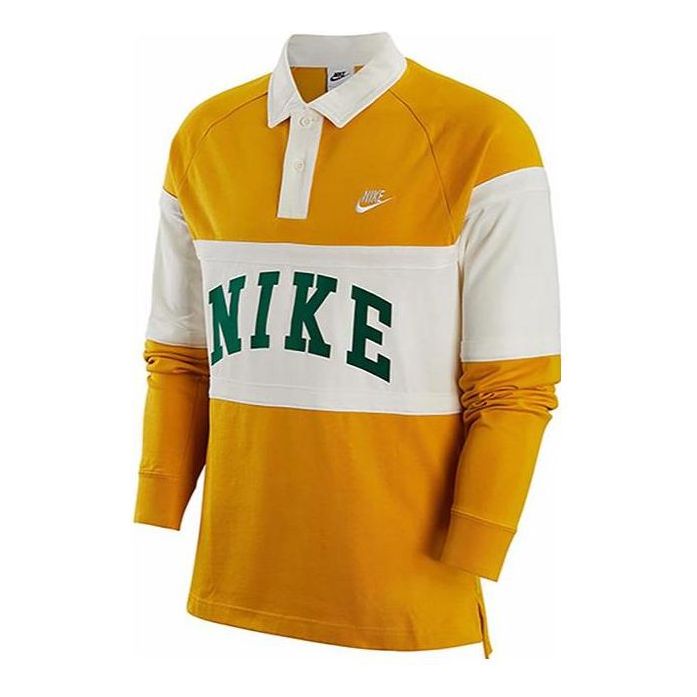 Polo majica Nike Long Sleeve Color-Block Polo Shirt Rumena | FJ1175-747
