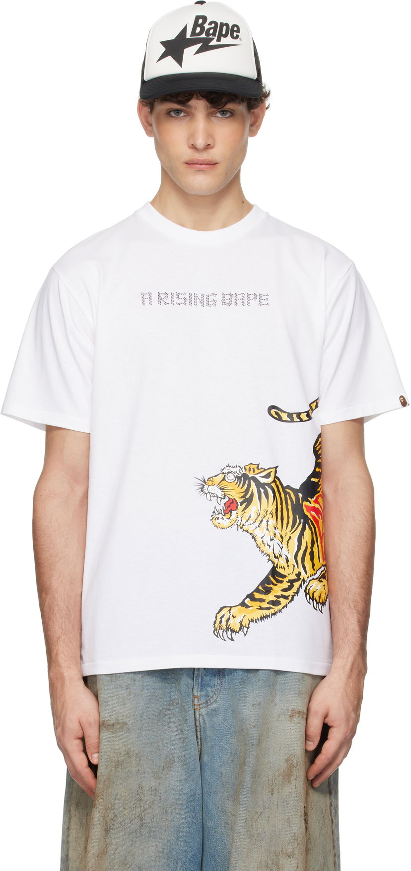 Majica BAPE A Bathing Ape Tiger Graphic T-Shirt Bela | 001TEK701008L
