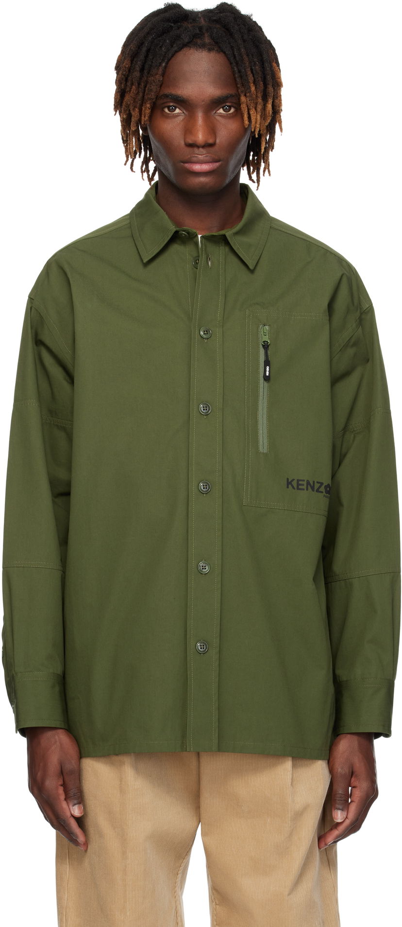 Srajce KENZO Kenzo Paris 'Boke Flower 2.0' Oversized Shirt Zelena | FF55CH5049LP