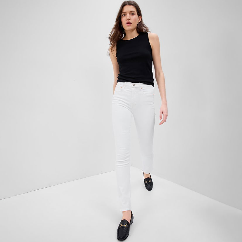 Kavbojke GAP Denim Pants Vintage Slim High Rise Optic White Bela | 570955-00
