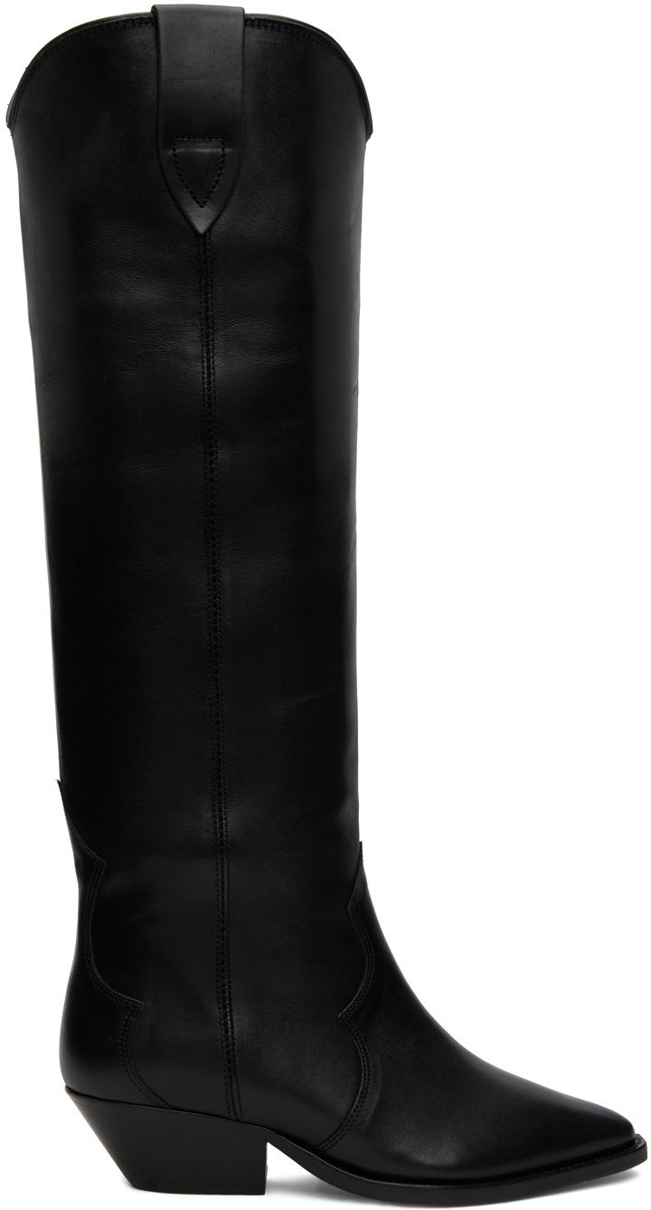 Oblačila ISABEL MARANT Isabel Marant Denvee Knee-High Western Boots Črna | 00MBT0072-00M017S