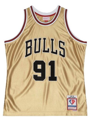 Dres Mitchell & Ness Chicago Bulls Dennis Rodman 75th Swingman Jersey Kovinski | SMJY4398-CBU97DRDGOLD
