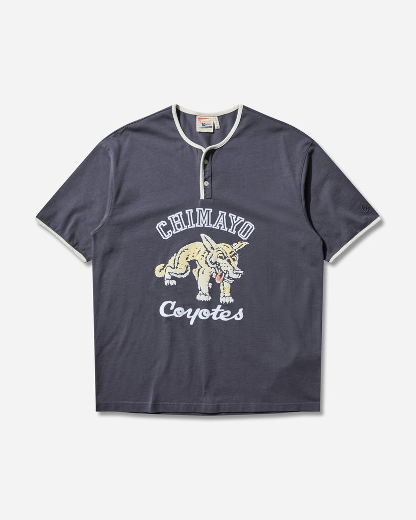 Majica Champion Index and Archives Sunset Chimayo Coyotes Graphic Henley T-Shirt with Contrast Trim Siva | 221839 ES524