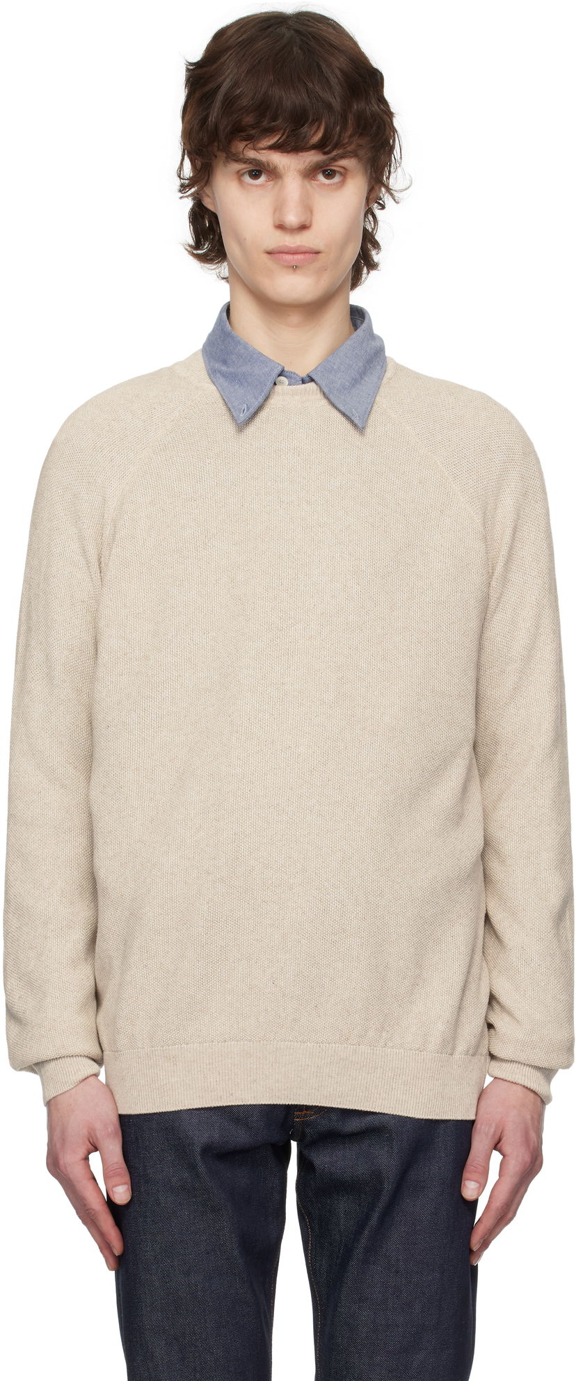 Pleteni pulover A.P.C. A.P.C. Florian Knit Sweater Bež | VIAJC-H23406
