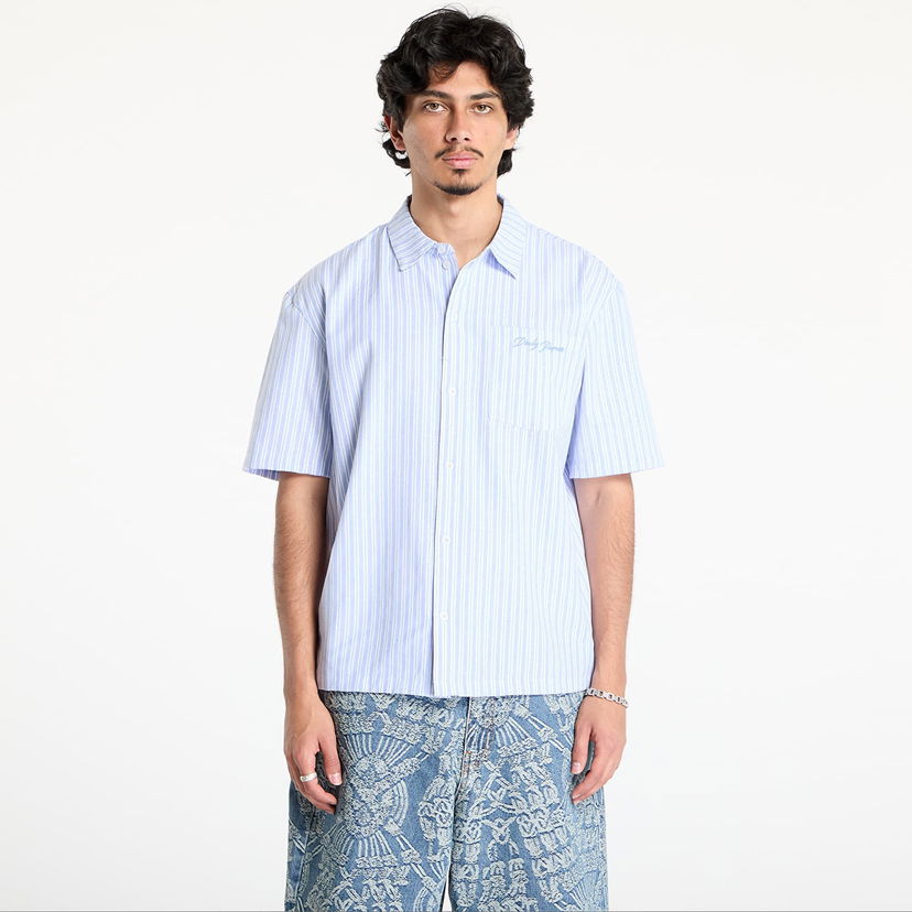 Srajce DAILY PAPER Daily Paper Stripe Short Sleeve Shirt Modra | 2513016