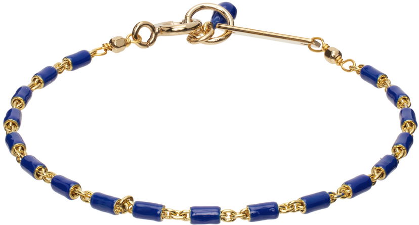 Zapestnica ISABEL MARANT Chain Bracelet with Blue Enamel Modra | BR0002FA-A3B01B