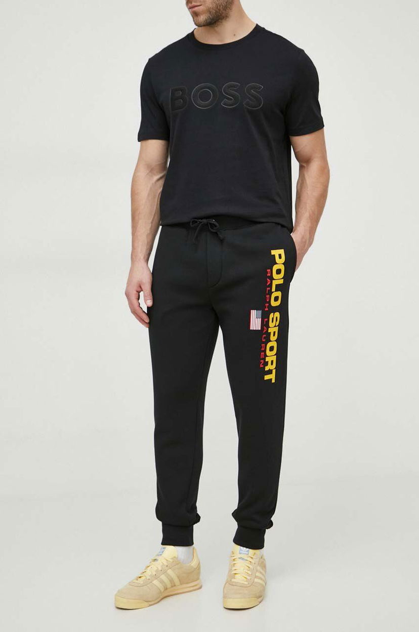 Trenirka Polo by Ralph Lauren Printed Jogger Sweatpants Črna | 710835768