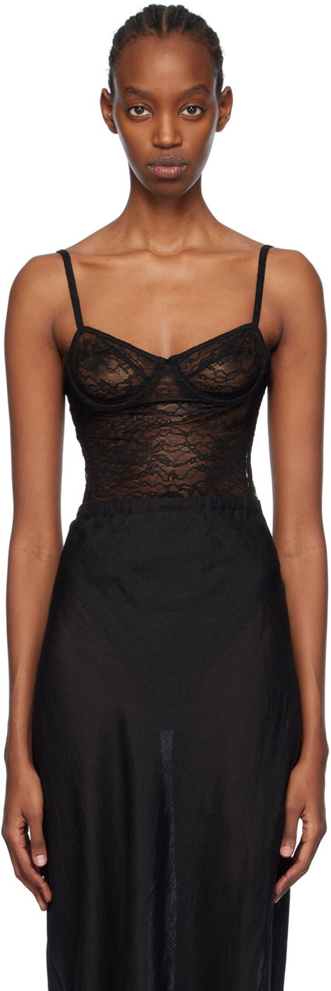 Bodi Anine Bing ANINE BING Via Lace Bodysuit Črna | A-10-9265-005, 0
