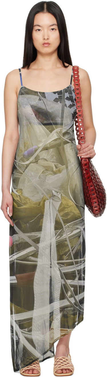 Obleke Serapis Serapis Scrap Yard Mesh Slip Maxi Dress Večbarvna | SS25_MD_2, 0