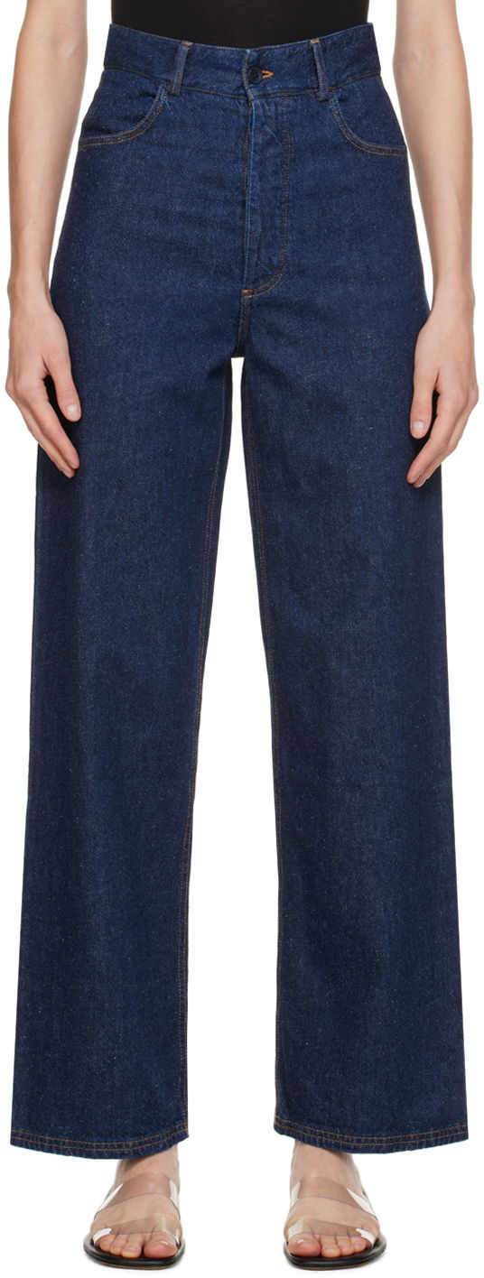 Kavbojke Baserange High-Waisted Wide Leg Jeans Mornarica | TRNA-CO-SP24