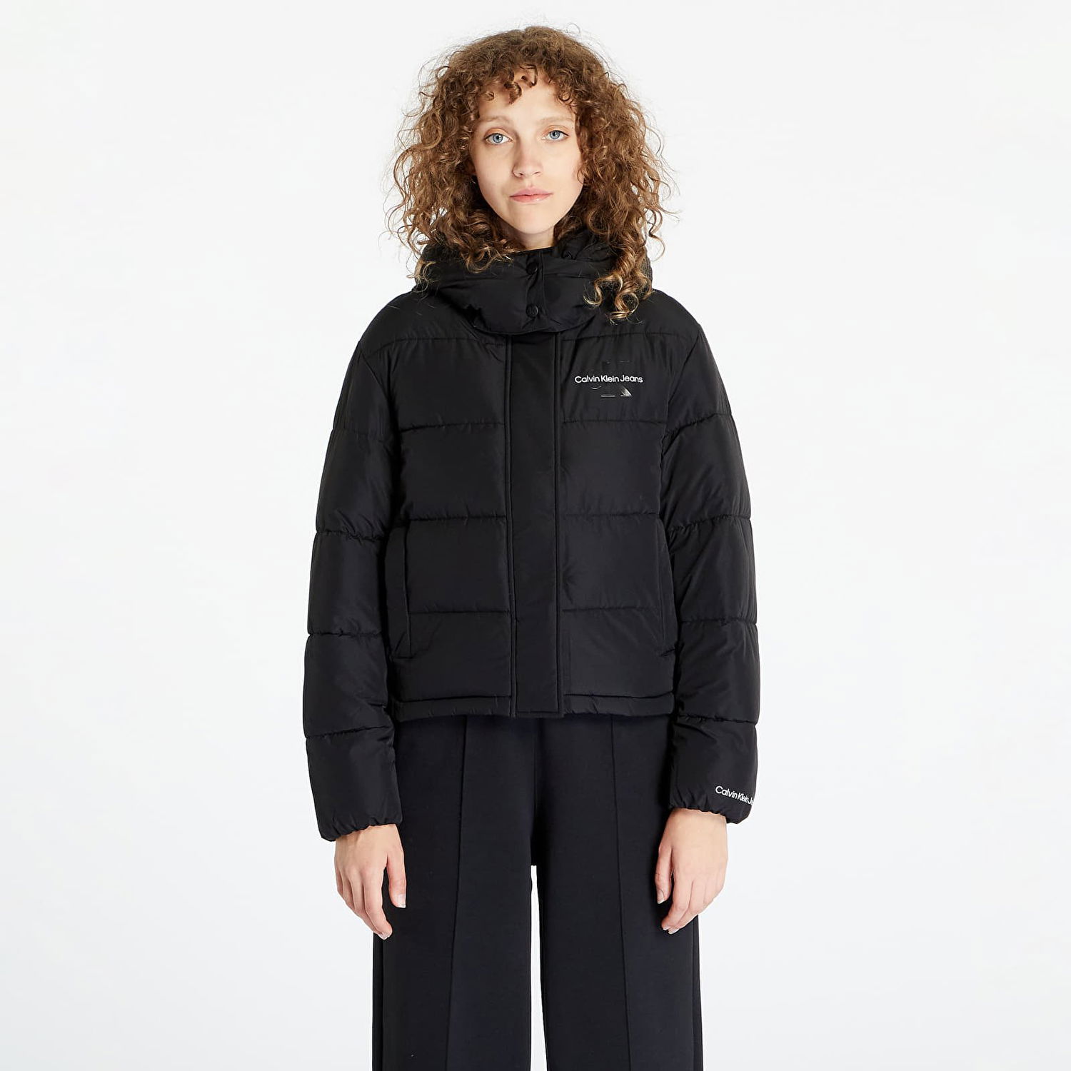 Jakna CALVIN KLEIN Jeans Monologo Non Down Sherpa Jacket Črna | J20J221377 BEH, 0