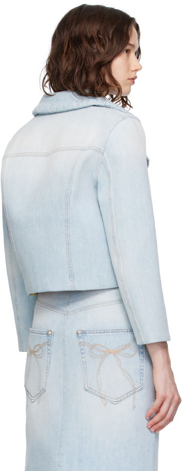 Jakna Acne Studios Acne Studios Padded Cropped Denim Jacket Modra | A90642-, 2