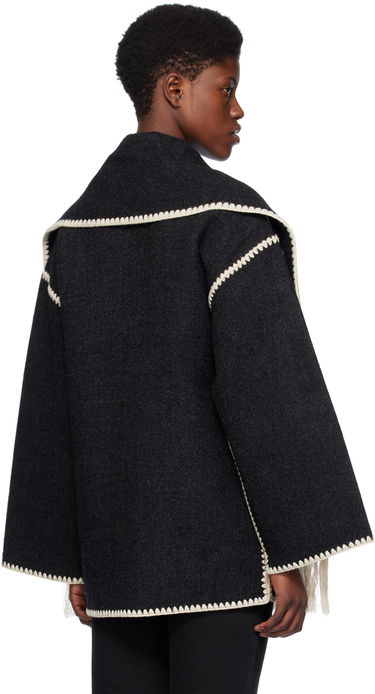 Šala TOTEME Embroidered Wool-Blend Cape Črna | 221-117-709, 2