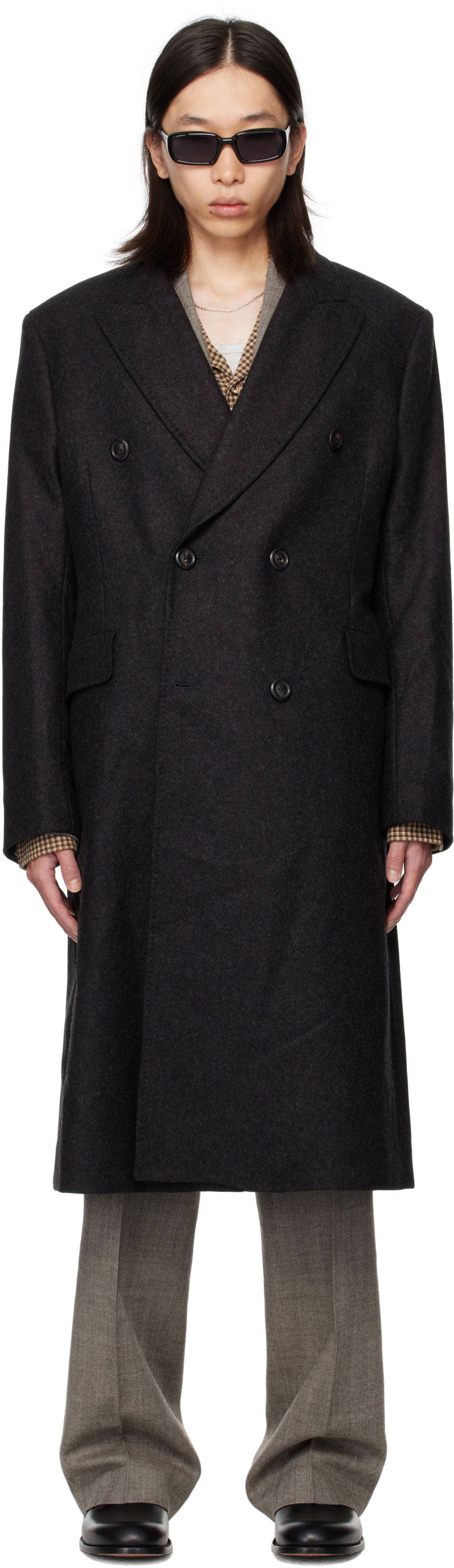 Plašči OUR LEGACY OUR LEGACY Whale Double-Breasted Coat Črna | M4251WG, 0