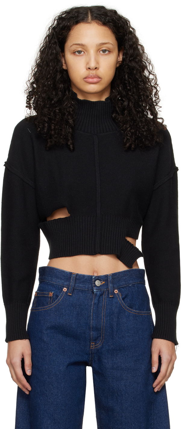 Pleteni pulover Maison Margiela MM6 Boxy Sweater Črna | S52HA0285 S18444