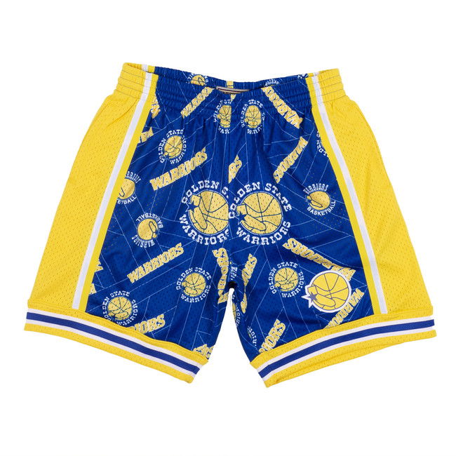 Kratke hlače Mitchell & Ness Golden State Warriors Swingman Short Modra | SHORBW19082-GSWPTNY, 1