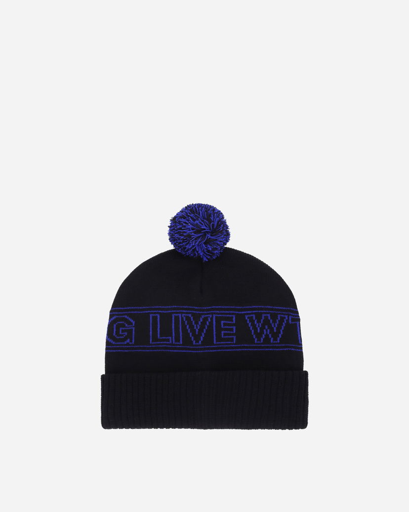 Beanie WTAPS Knit Pom-Pom Beanie with Intarsia Logo Črna | 242MADT-HT03 001