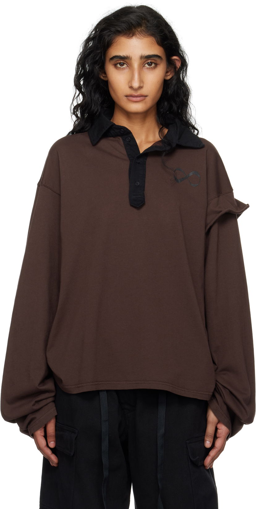 Polo majica Ottolinger Ottolinger Long Sleeve Polo Rjava | 115-102915-03