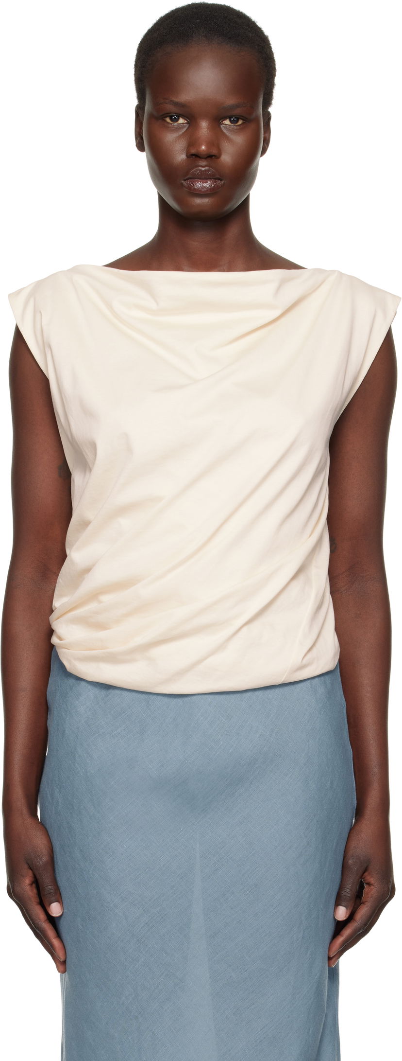 Majica brez rokavov Baserange Turn Sleeveless Top Bež | TOTUT-RC-SP25